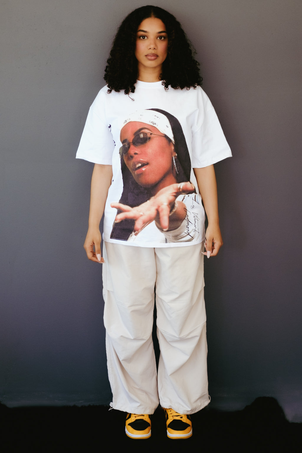 White Aaliyah T-shirt