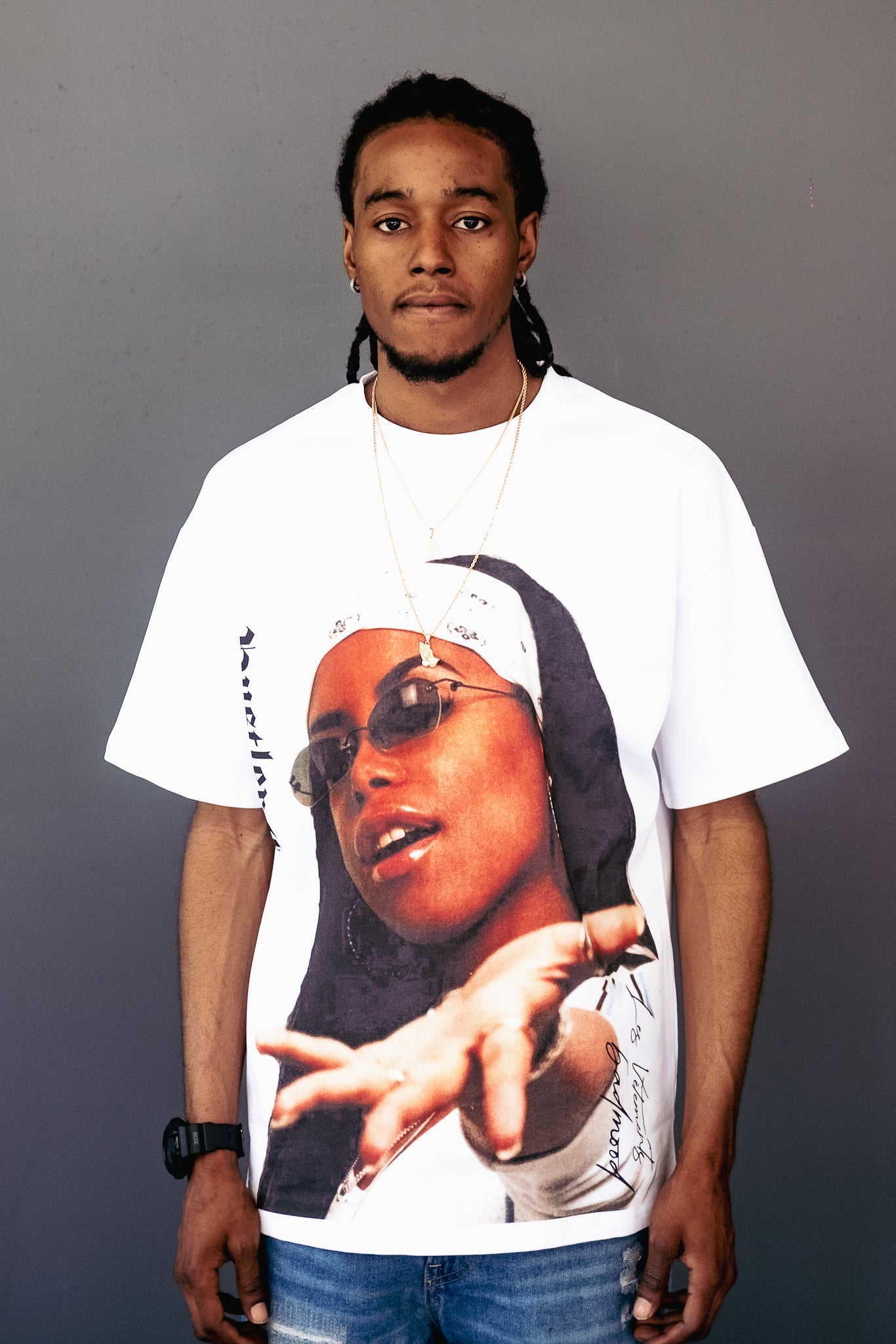 White Aaliyah T-shirt