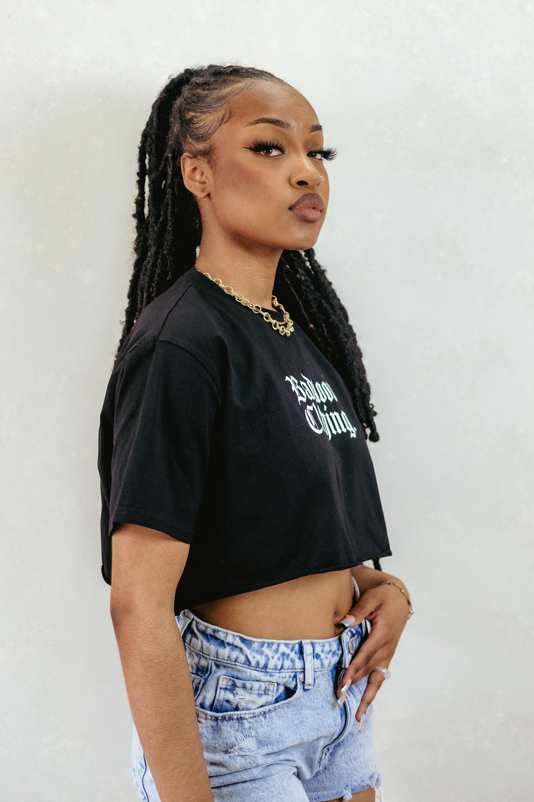 Black Badmood Clothing Crop-top