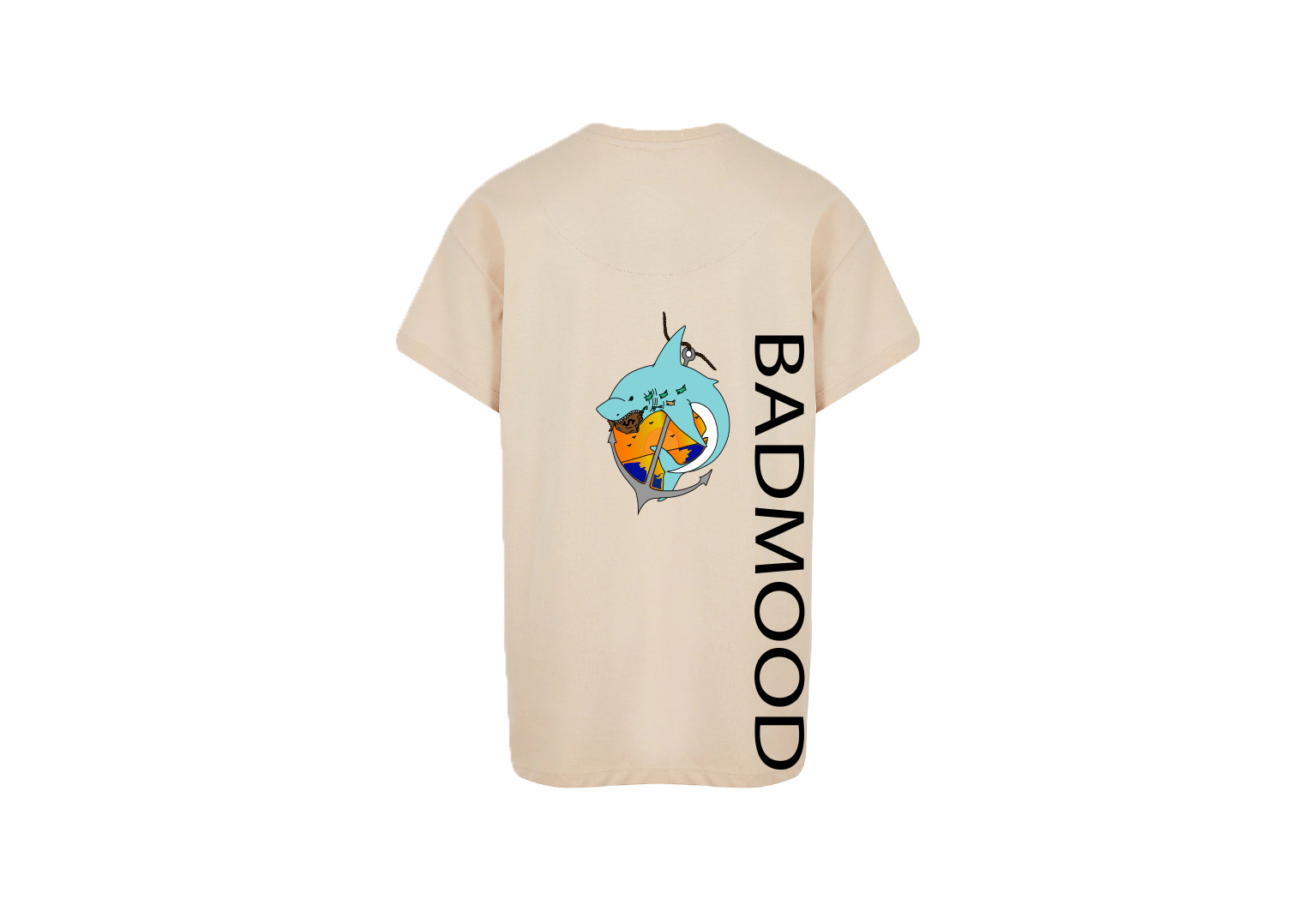 Beige shark tall t-shirt